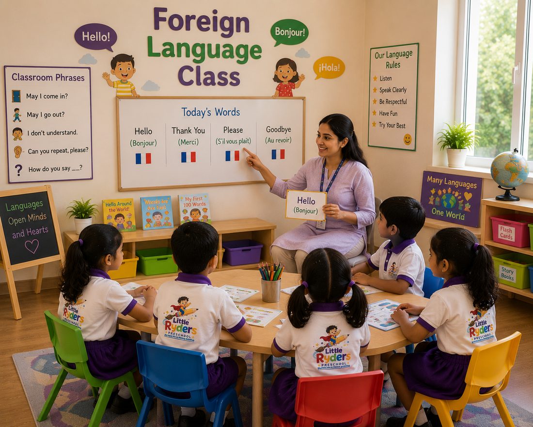 Foreign language class at Little Ryders