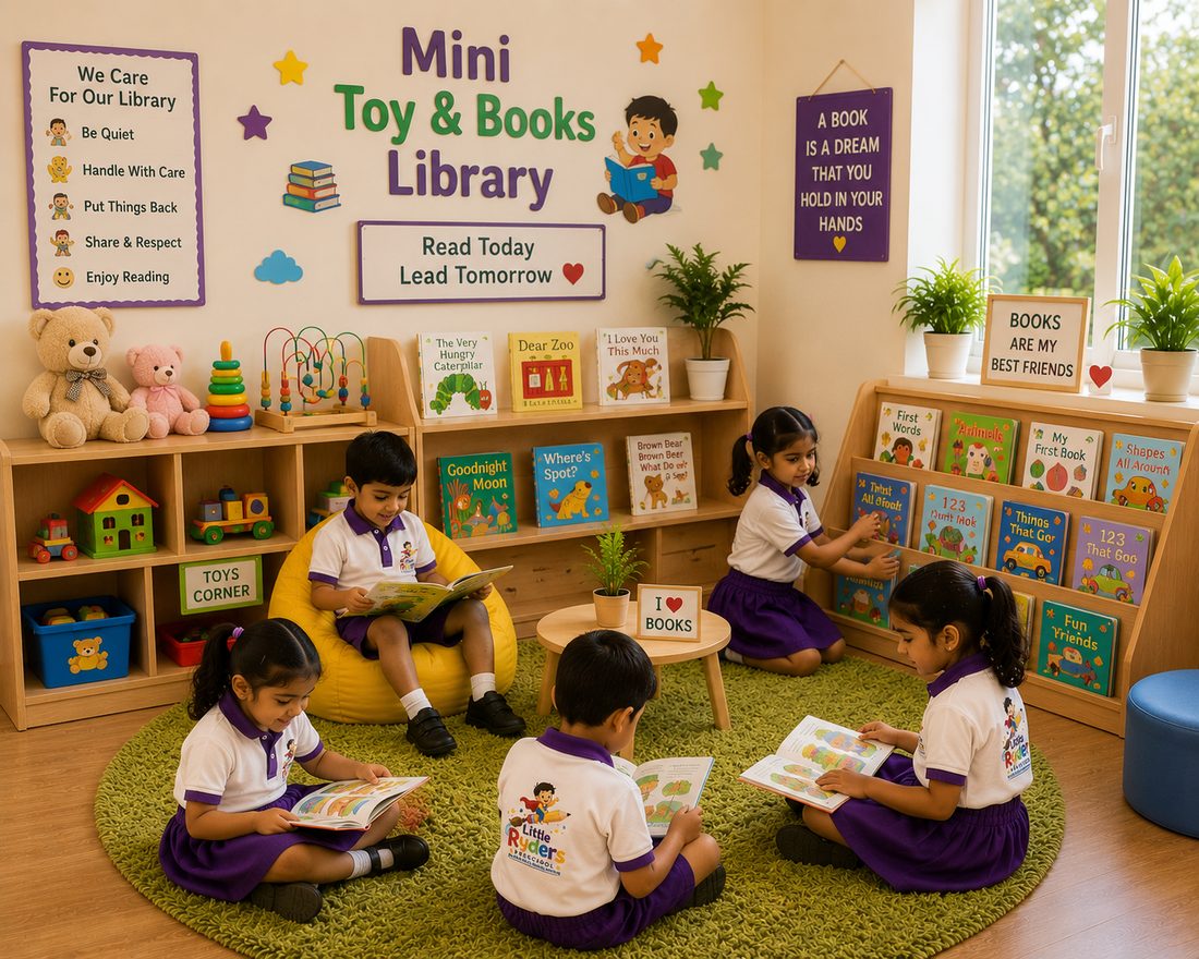 Mini toy and books library at Little Ryders