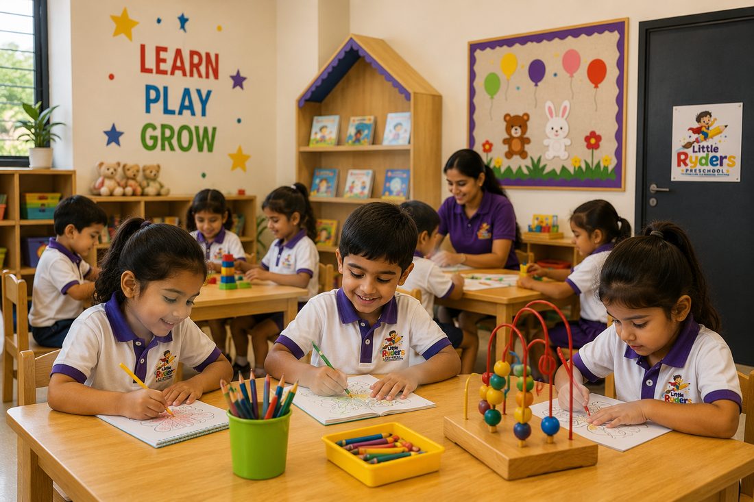 Children learning together at Little Ryders Preschool